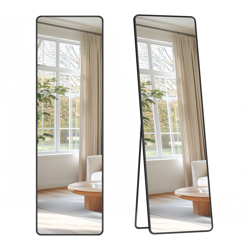 Full Length Mirror 160 x 50 cm Rectangle with Stand Pale Gold - image 9