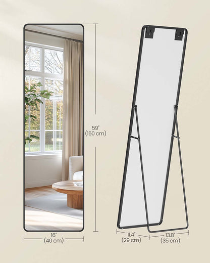 Full Length Mirror 160 x 50 cm Rectangle with Stand Pale Gold - image 13