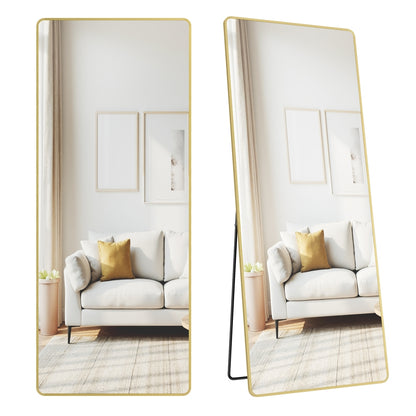 Full Length Mirror 160 x 50 cm Rectangle with Stand Pale Gold - image 35