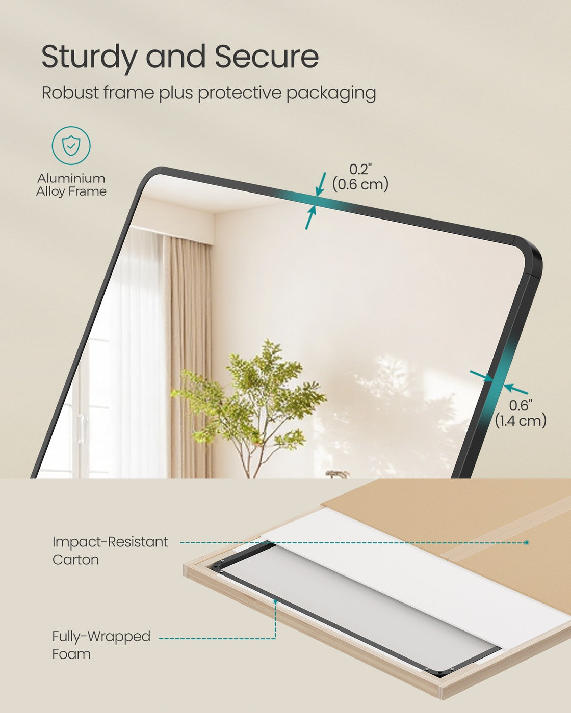 Full Length Mirror 160 x 50 cm Rectangle with Stand Pale Gold - image 24