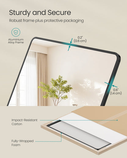 Full Length Mirror 160 x 50 cm Rectangle with Stand Pale Gold - image 24