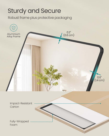 Full Length Mirror 160 x 50 cm Rectangle with Stand Pale Gold - image 25
