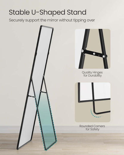 Full Length Mirror 160 x 50 cm Rectangle with Stand Pale Gold - image 31