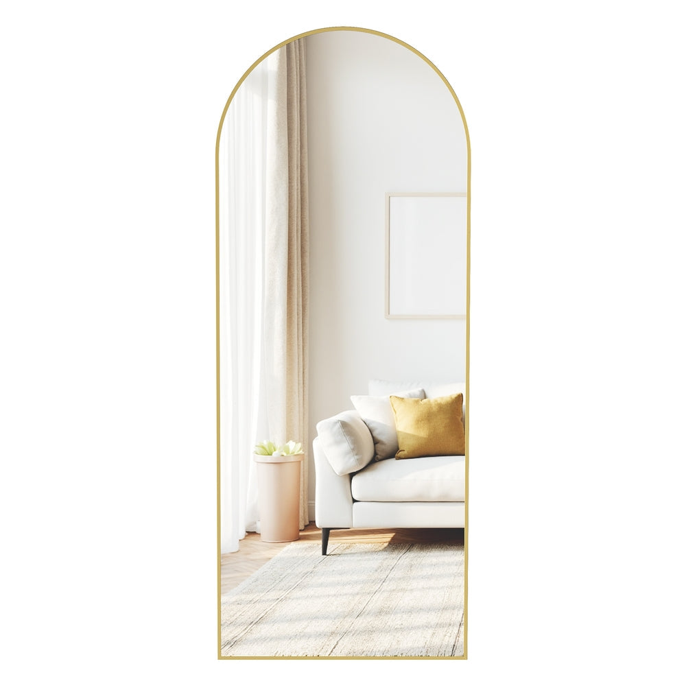 Full Length Mirror 160 x 50 cm Arched with Stand Pale Gold - image 27