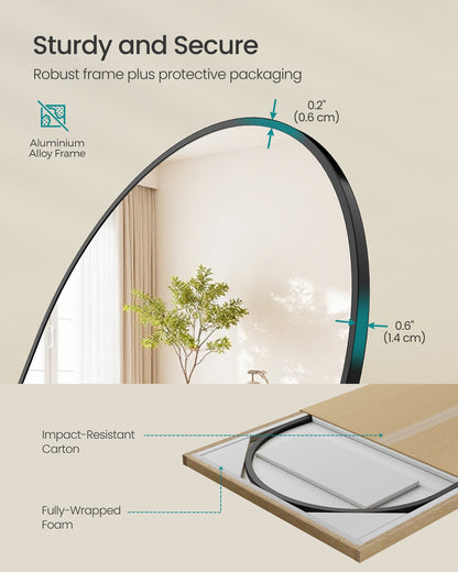 Full Length Mirror 160 x 50 cm Arched with Stand Pale Gold - image 38