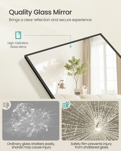 Full Length Mirror Rectangle Full Body Floor Mirror with Stand 160 x 50 cm Matte Black - image 9
