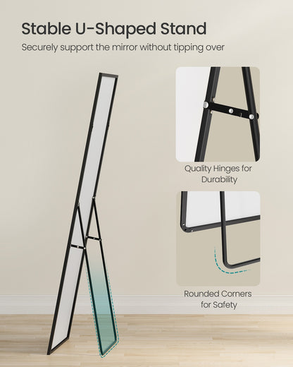 Full Length Mirror Rectangle Full Body Floor Mirror with Stand 160 x 50 cm Matte Black - image 10
