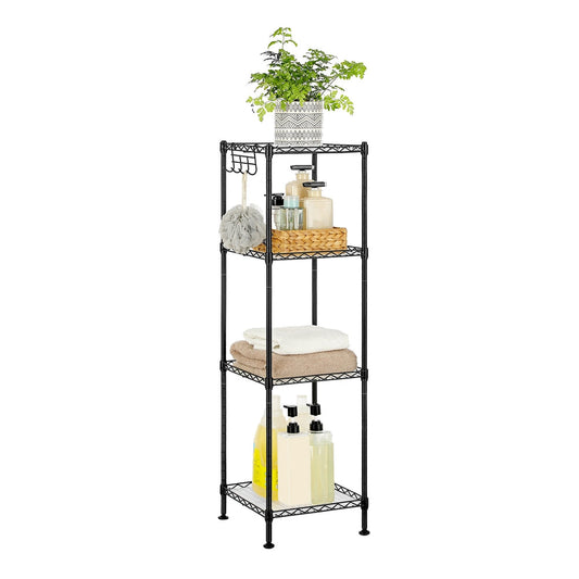 4-Tier Bathroom Shelf Black - image 1