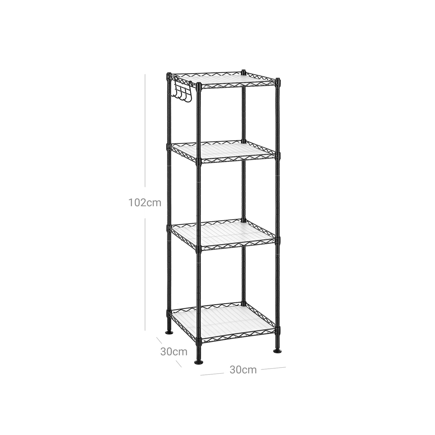 4-Tier Bathroom Shelf Black - image 8