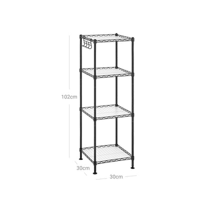 4-Tier Bathroom Shelf Black - image 8
