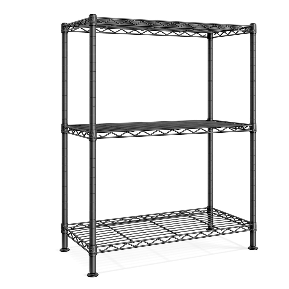Storage Shelf Metal Garage Shelving Unit 3 Tier 30 x 60 x 77 cm Ink Black - image 1