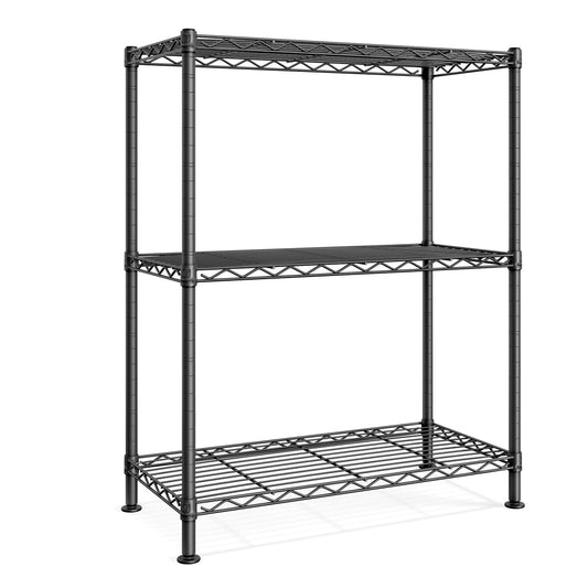 Storage Shelf Metal Garage Shelving Unit 3 Tier 30 x 60 x 77 cm Ink Black - image 1