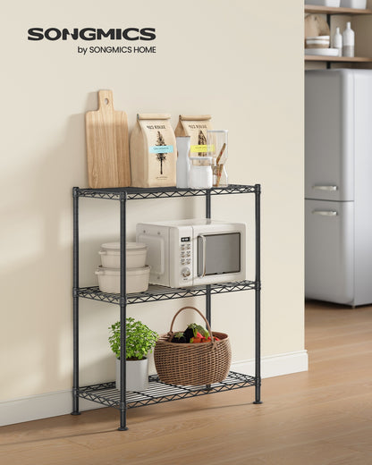 Storage Shelf Metal Garage Shelving Unit 3 Tier 30 x 60 x 77 cm Ink Black - image 2