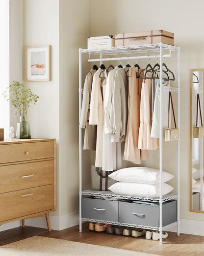 Clothes Rack with Mesh Shelf and Fabric Drawers Ink Black - image 8
