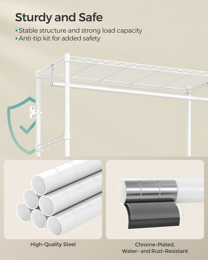 Clothes Rack with Mesh Shelf and Fabric Drawers Ink Black - image 10