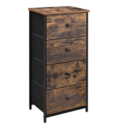 Chest of Drawers, 4 Fabric Drawers, White and Oak - image 34