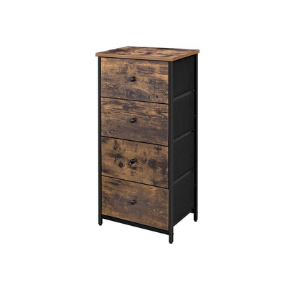 Chest of Drawers, 4 Fabric Drawers, White and Oak - image 35