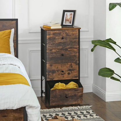 Chest of Drawers, 4 Fabric Drawers, White and Oak - image 41