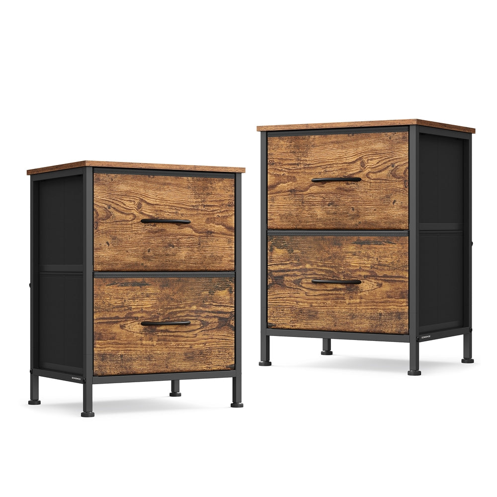 2-drawer bedside table with fabric storage - image 49