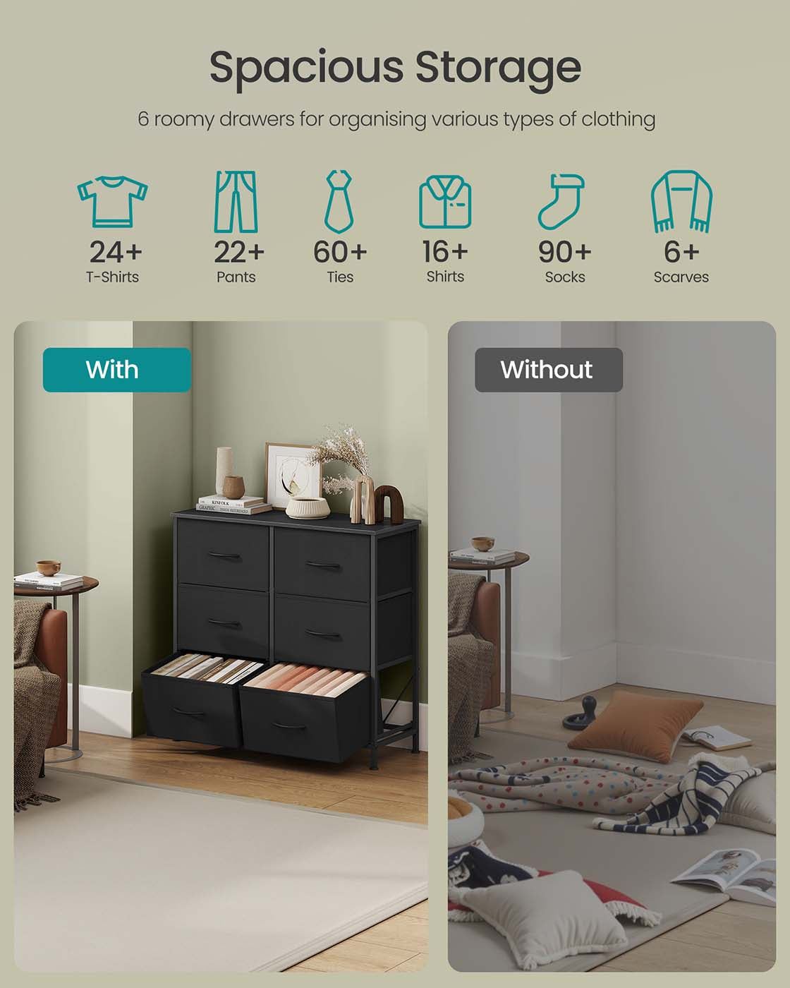 6 drawer chest for versatile fabric storage - image 4