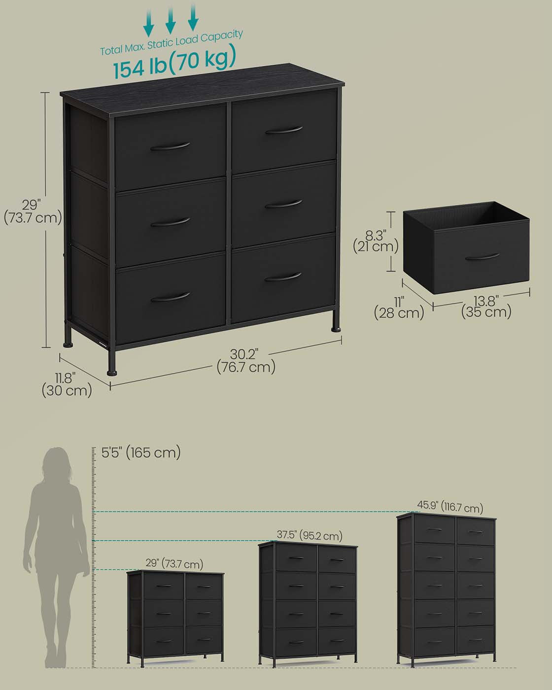 6 drawer chest for versatile fabric storage - image 6