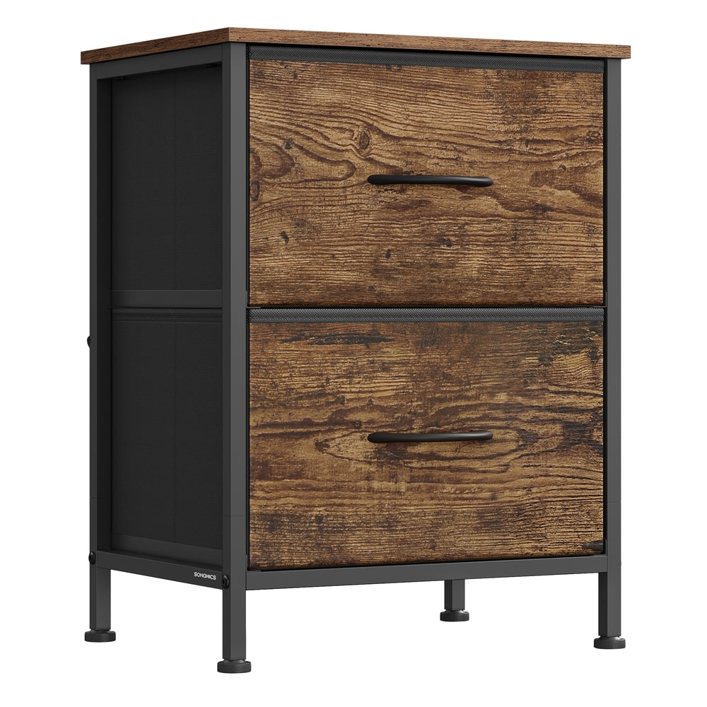 2-drawer bedside table with fabric storage - image 7