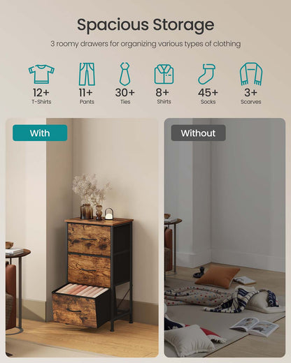 2-drawer bedside table with fabric storage - image 15