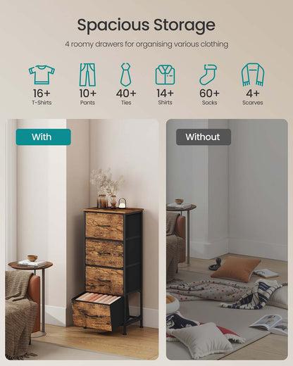 2-drawer bedside table with fabric storage - image 21
