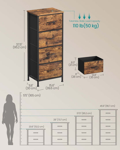 2-drawer bedside table with fabric storage - image 23