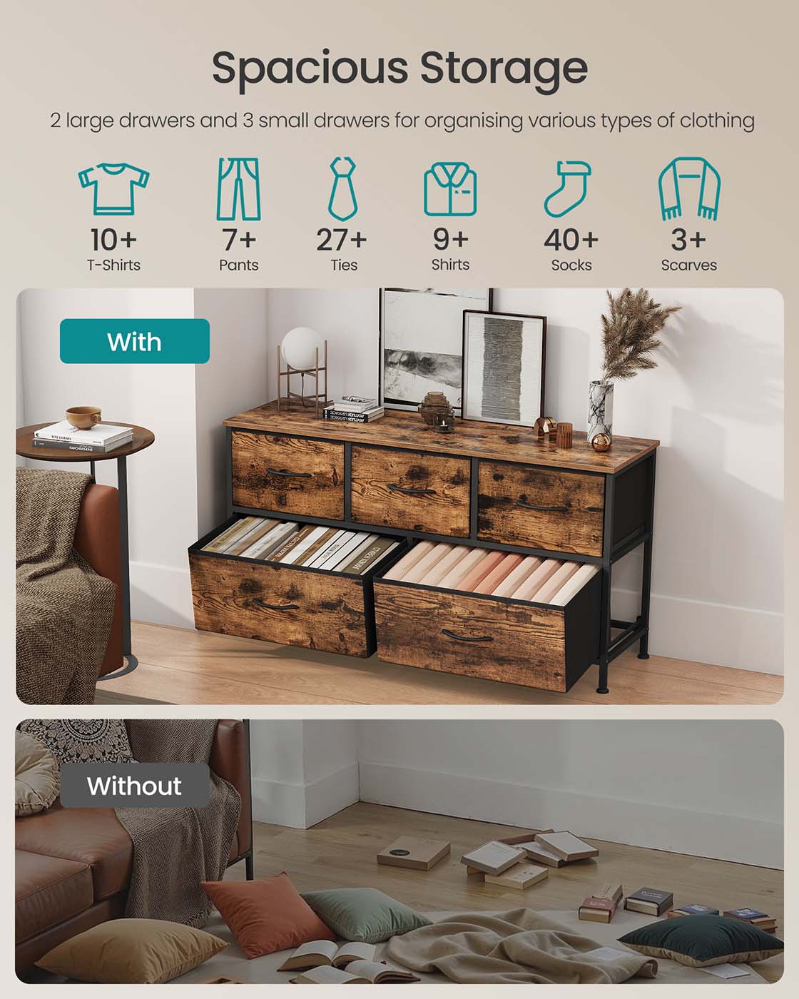 5-drawer chest for versatile fabric storage - image 3