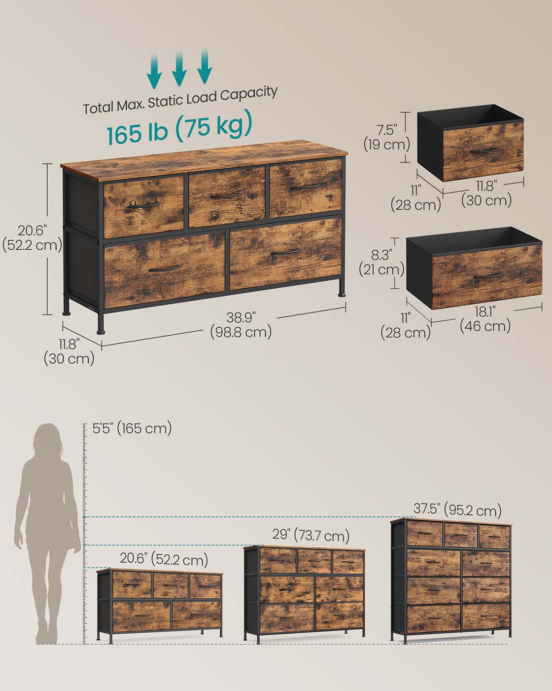 5-drawer chest for versatile fabric storage - image 5