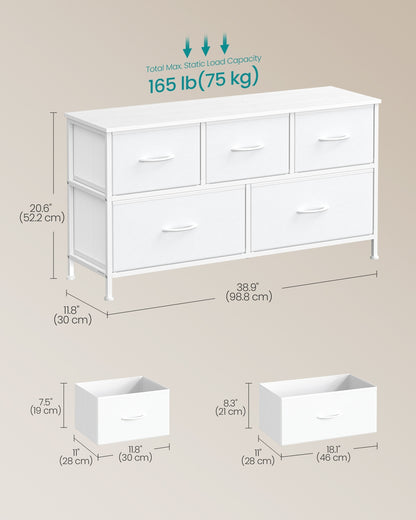 Chest of Drawers 5 Storage Drawers Bedroom - image 5