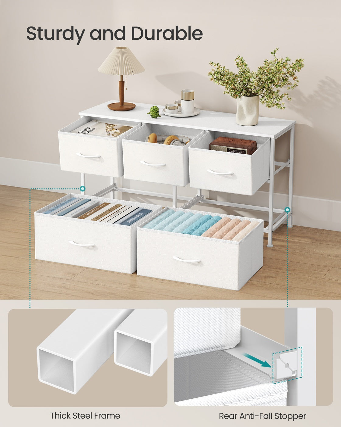 Chest of Drawers 5 Storage Drawers Bedroom - image 6