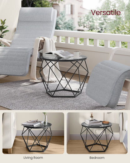 Set of 2 Round Coffee Tables Slate Grey and Ink Black - image 3
