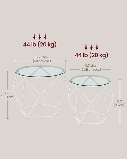 Set of 2 Round Coffee Tables Slate Grey and Ink Black - image 14
