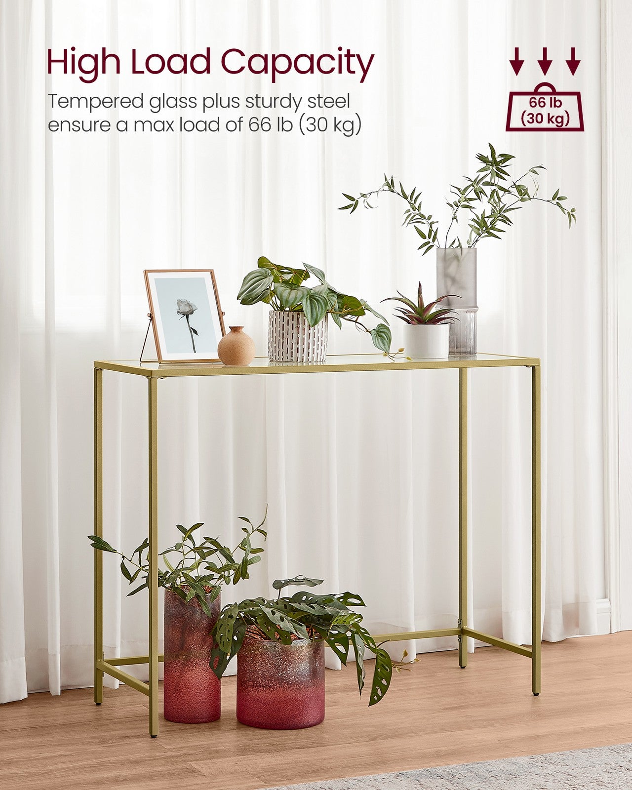 Console Table Pale Gold and Transparent - image 4