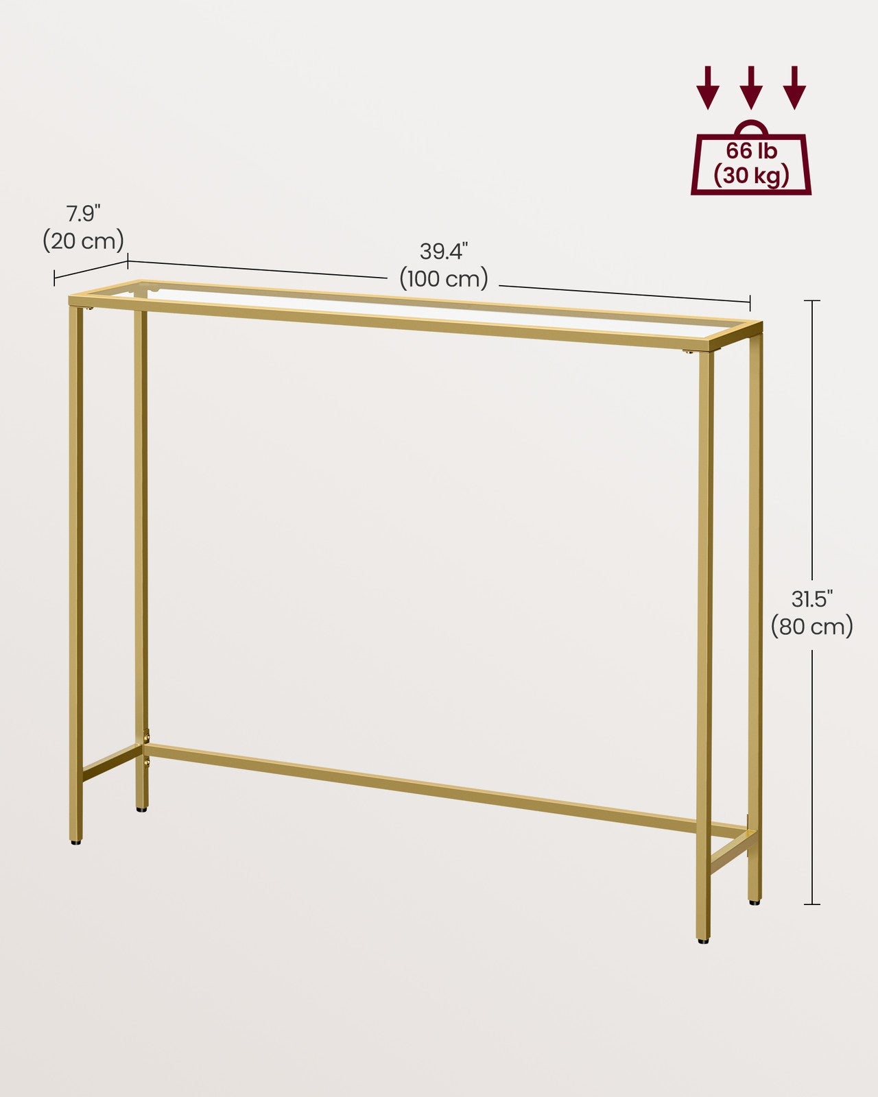 Console Table Pale Gold and Transparent - image 6