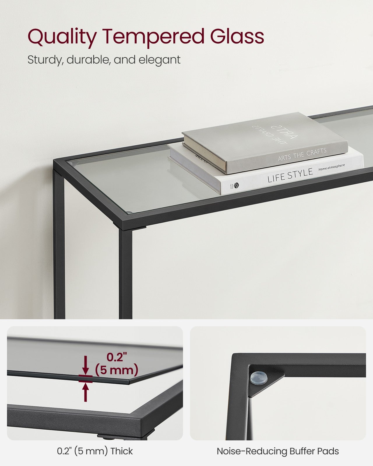 Console Table Pale Gold and Transparent - image 12