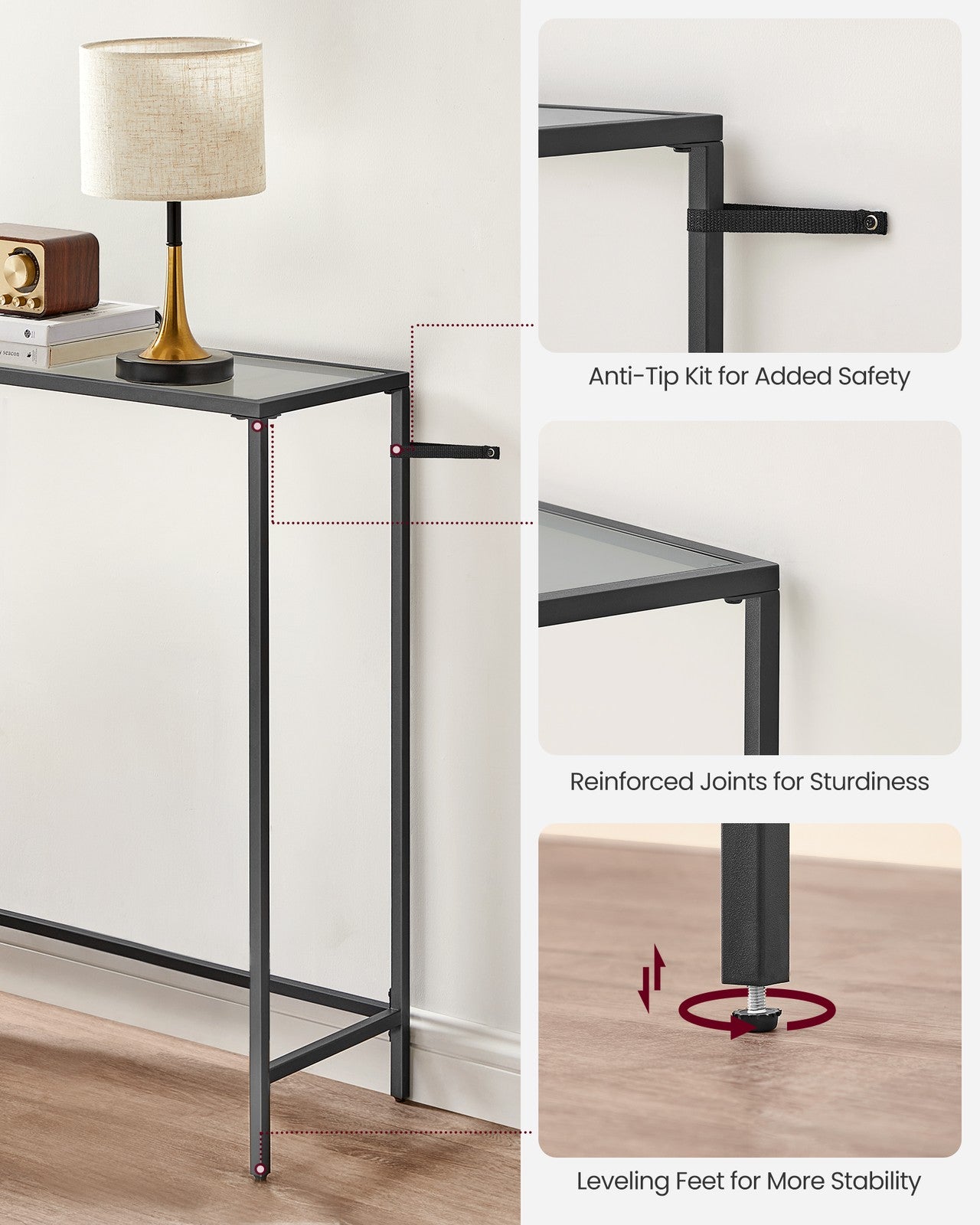 Console Table Pale Gold and Transparent - image 14