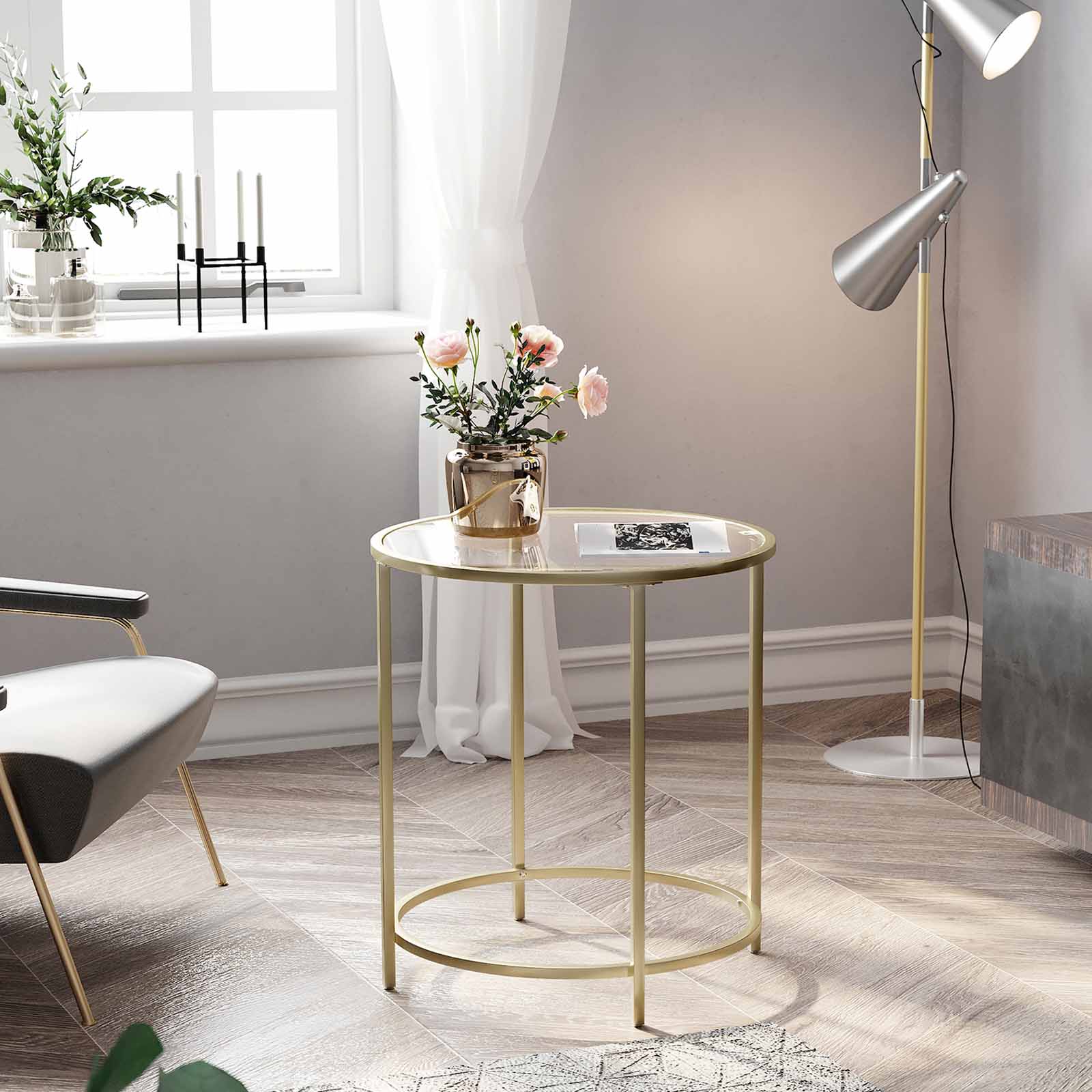 Golden Metal Side Table - image 5