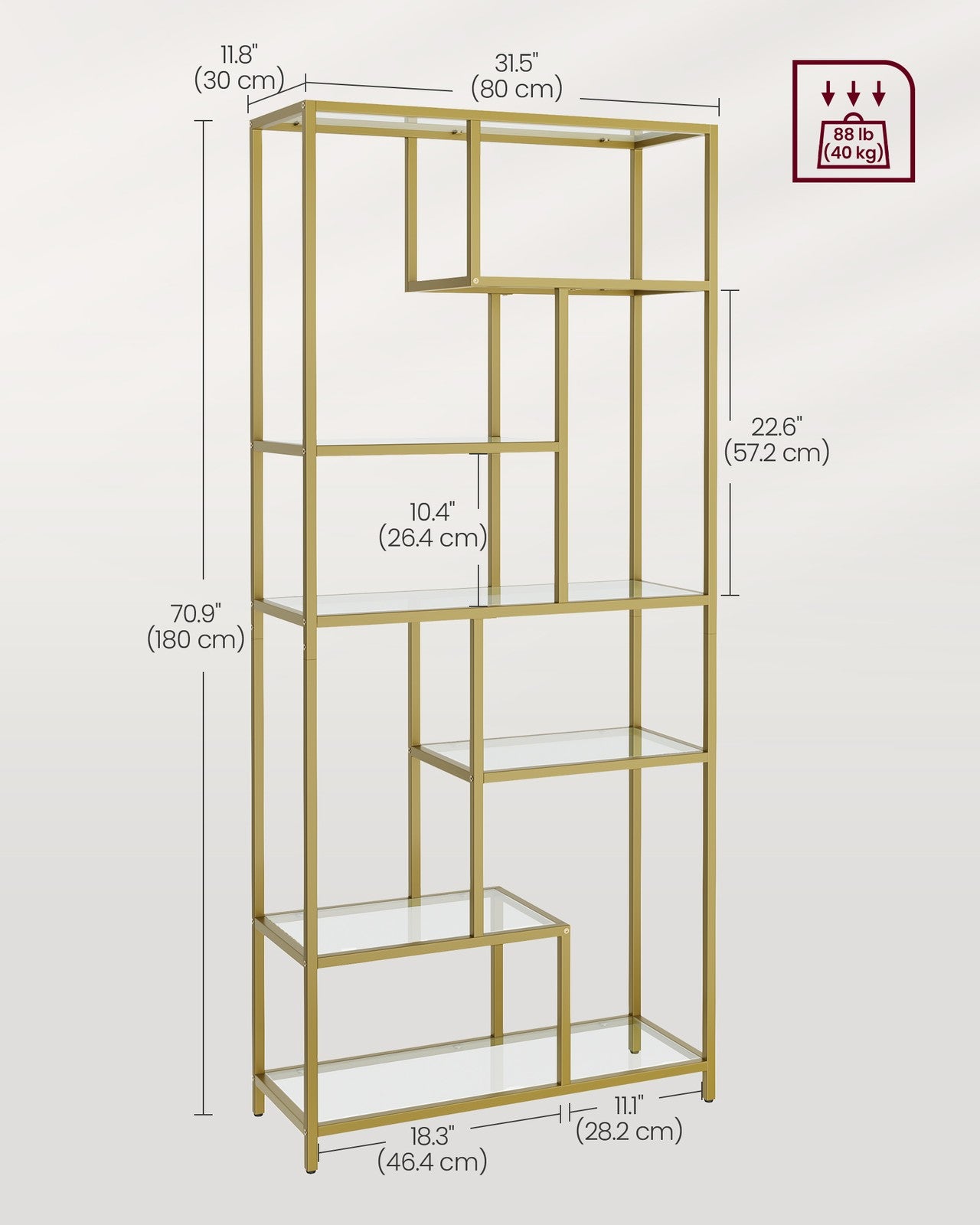 Bookshelf, 6-Tier Tall Bookcase, Plant Stand, Display Shelf - image 5