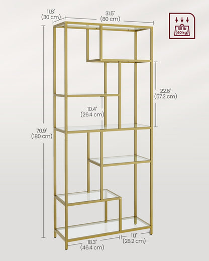 Bookshelf, 6-Tier Tall Bookcase, Plant Stand, Display Shelf - image 5