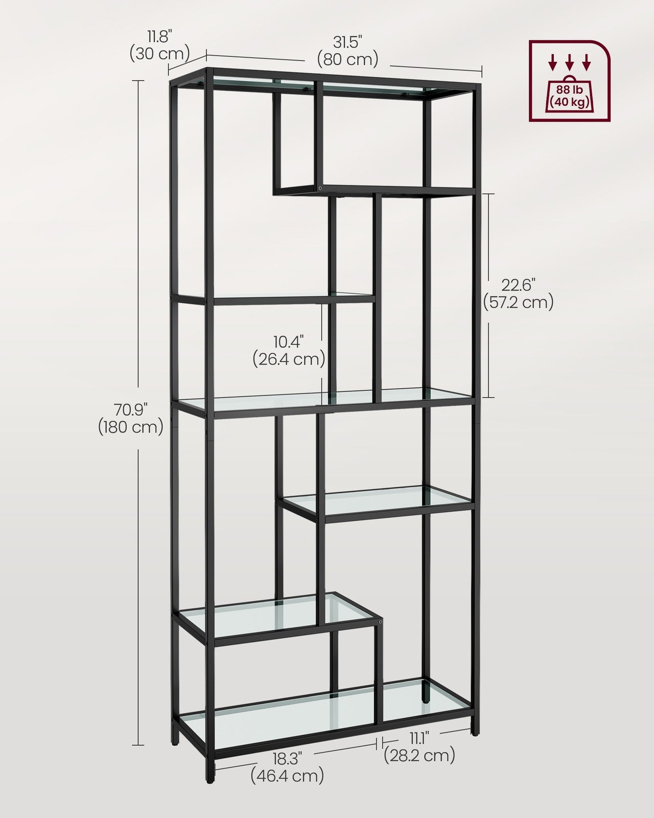 Bookshelf, 6-Tier Tall Bookcase, Plant Stand, Display Shelf - image 11