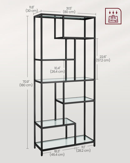 Bookshelf, 6-Tier Tall Bookcase, Plant Stand, Display Shelf - image 11