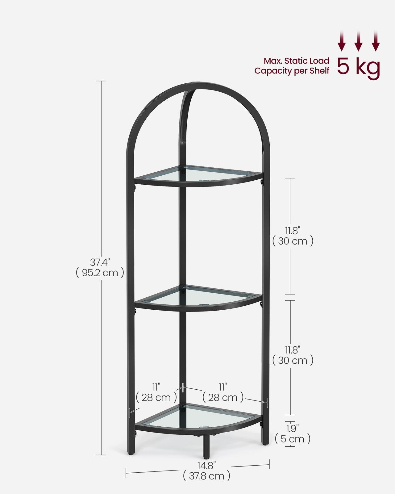 Corner Shelf Stand Classic Black - image 5