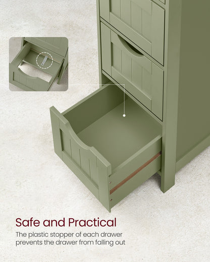 Bathroom Floor Storage Cabinet with 4 Drawers Mystic Grey - image 14