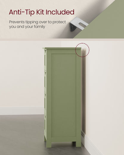 Bathroom Floor Storage Cabinet with 4 Drawers Mystic Grey - image 15