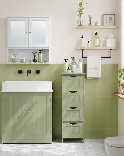 Bathroom Floor Storage Cabinet with 4 Drawers Mystic Grey - image 17