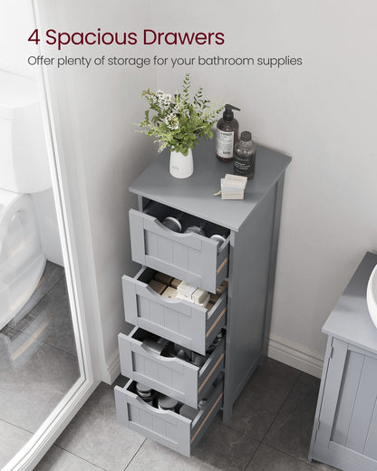 Bathroom Floor Storage Cabinet with 4 Drawers Mystic Grey - image 4