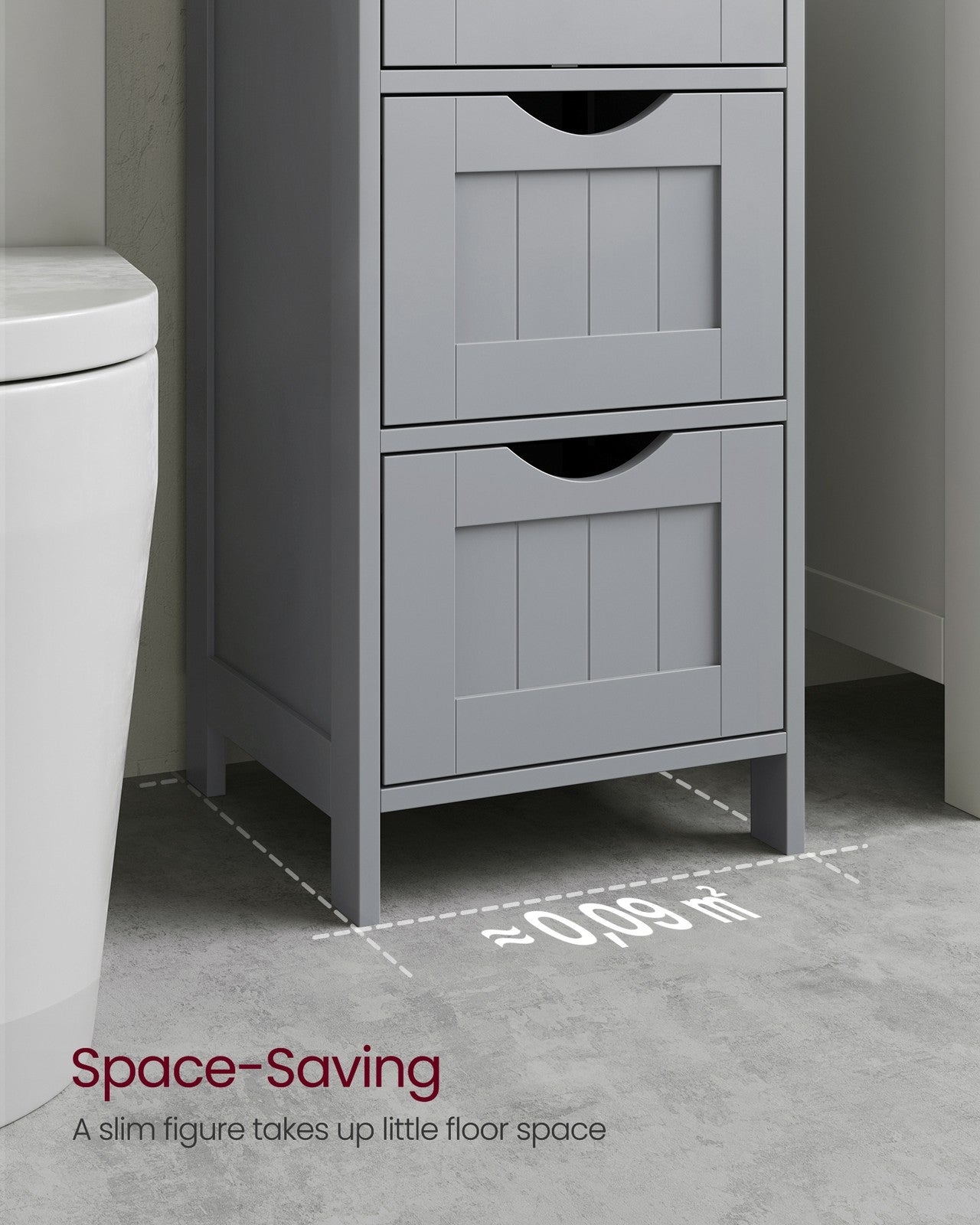 Bathroom Floor Storage Cabinet with 4 Drawers Mystic Grey - image 5